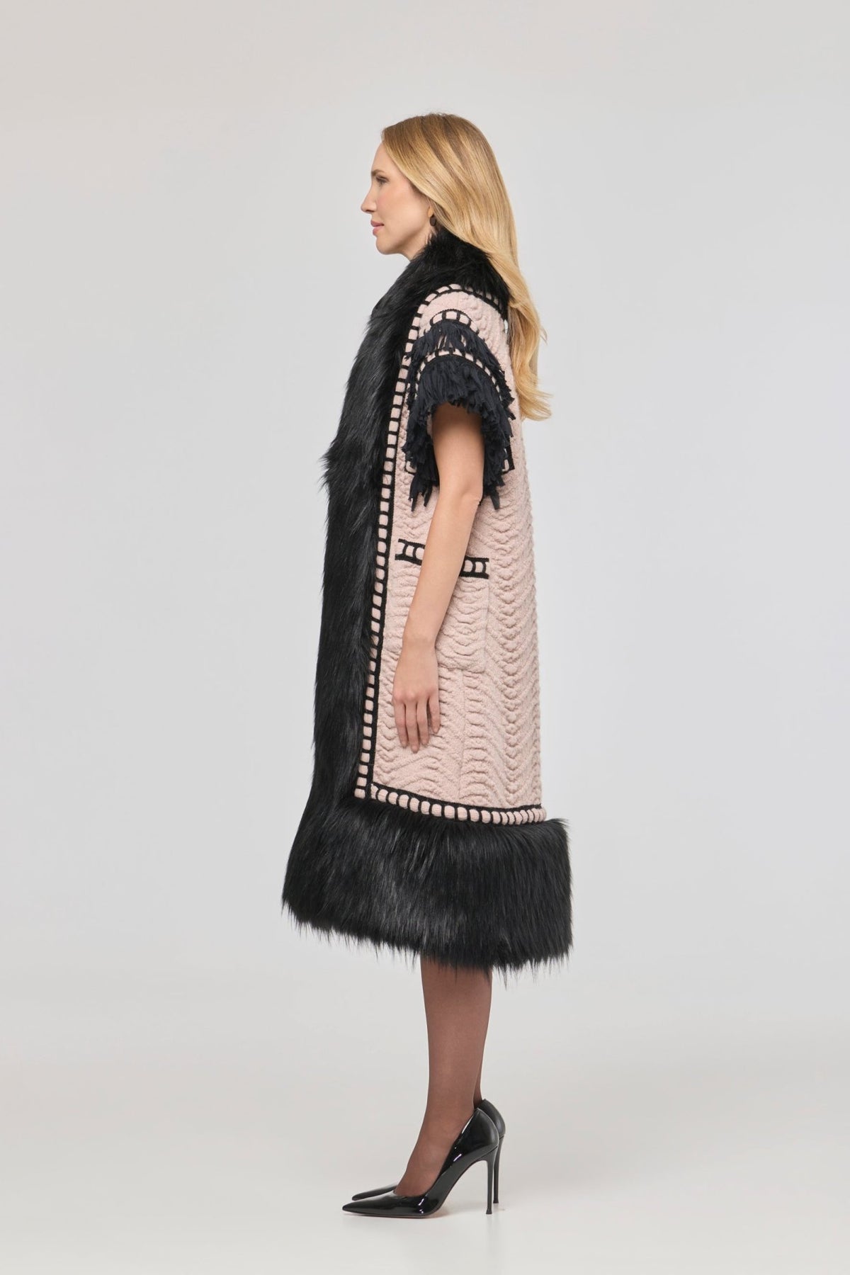 Edward Long Pink Faux Fur Vest - Limited Edition - THE EXTREME COLLECTION