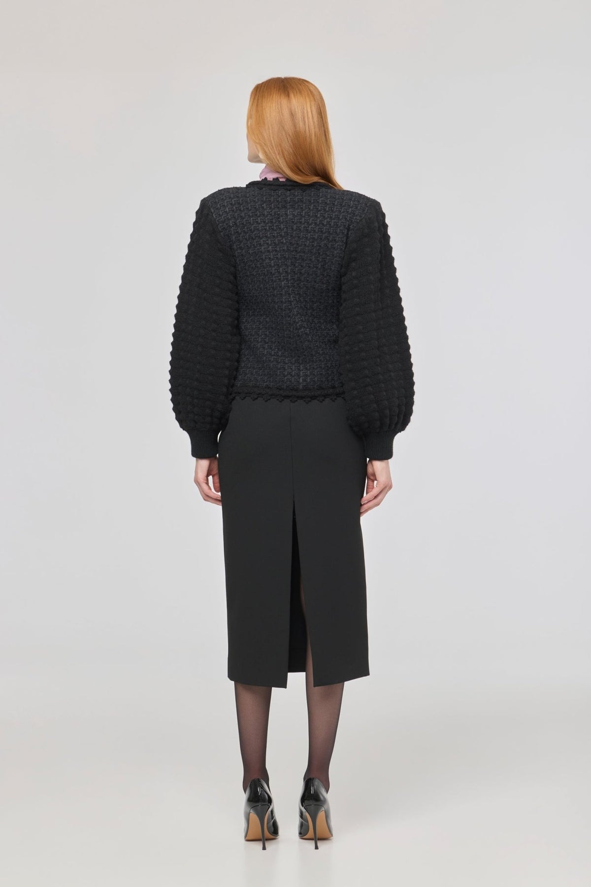 Kingston Structured Black Tweed-Style Cardigan - Limited Edition - THE EXTREME COLLECTION