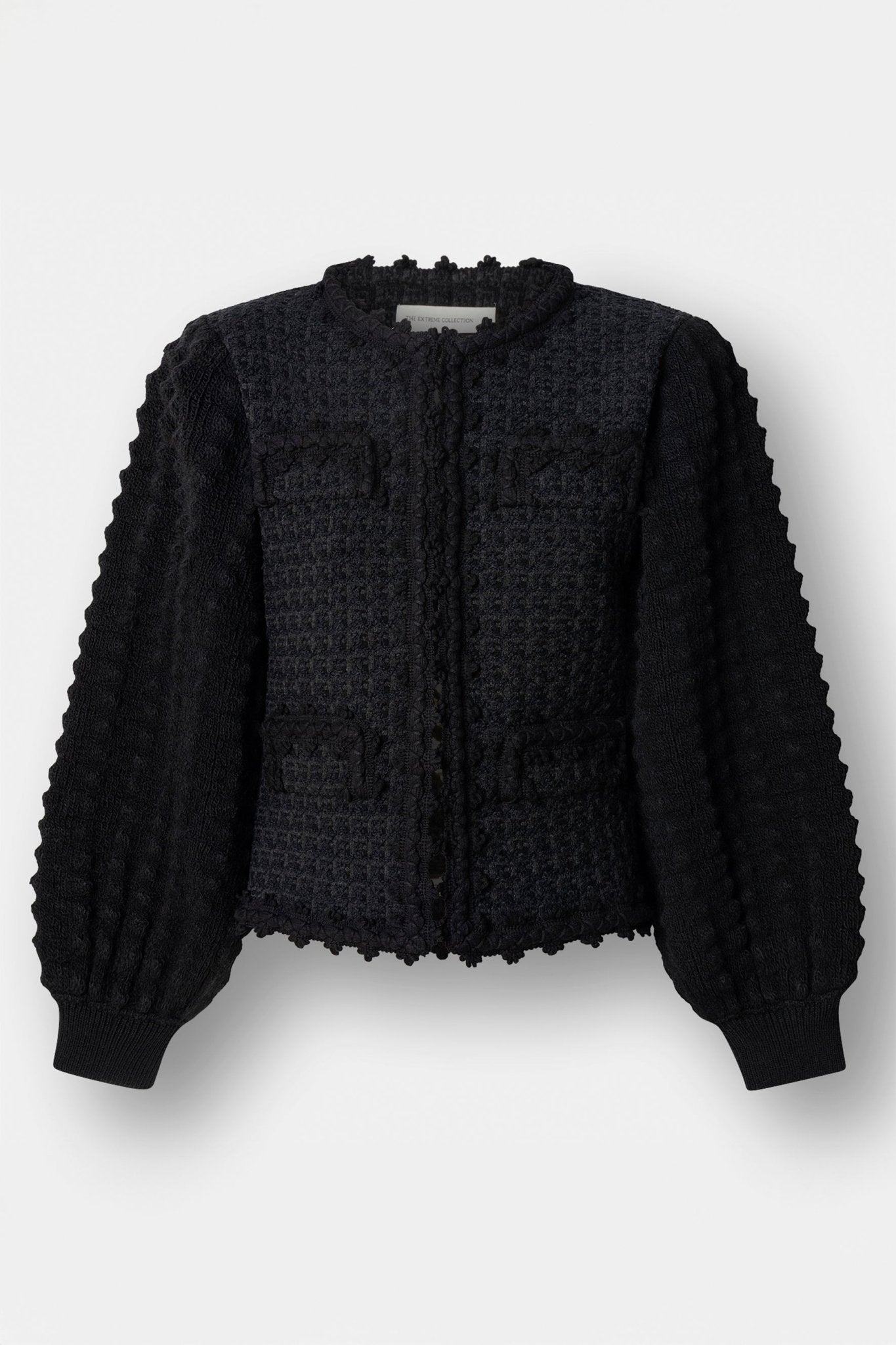 Kingston Structured Black Tweed-Style Cardigan - Limited Edition - THE EXTREME COLLECTION