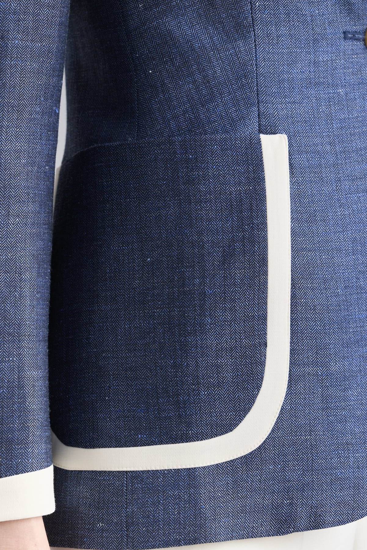 Laurent Blue Navy Tailored Blazer with Contrast Piping - Limited Edition - THE EXTREME COLLECTION