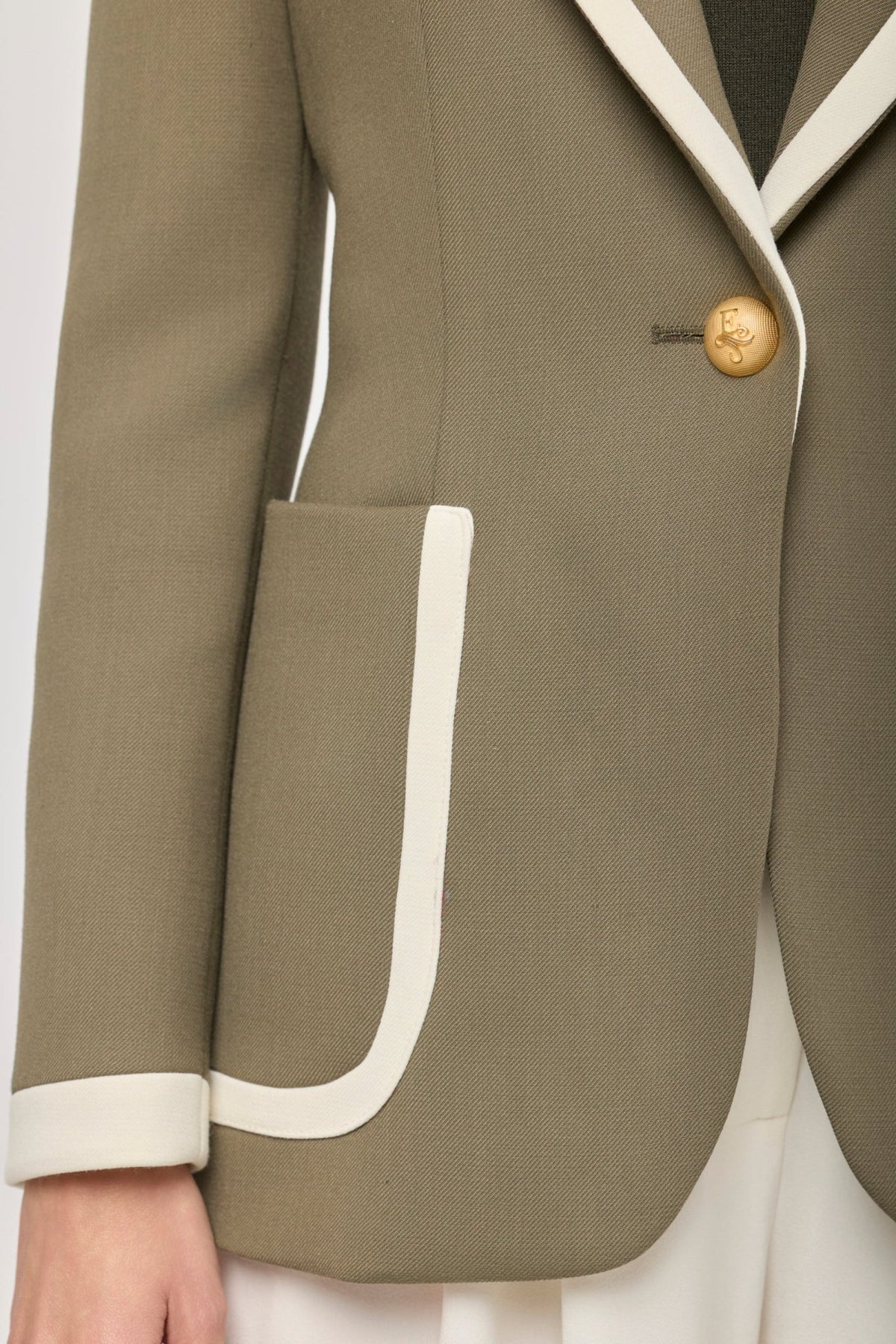 Laurent Green Blazer with Contrast Piping - Limited Edition - THE EXTREME COLLECTION
