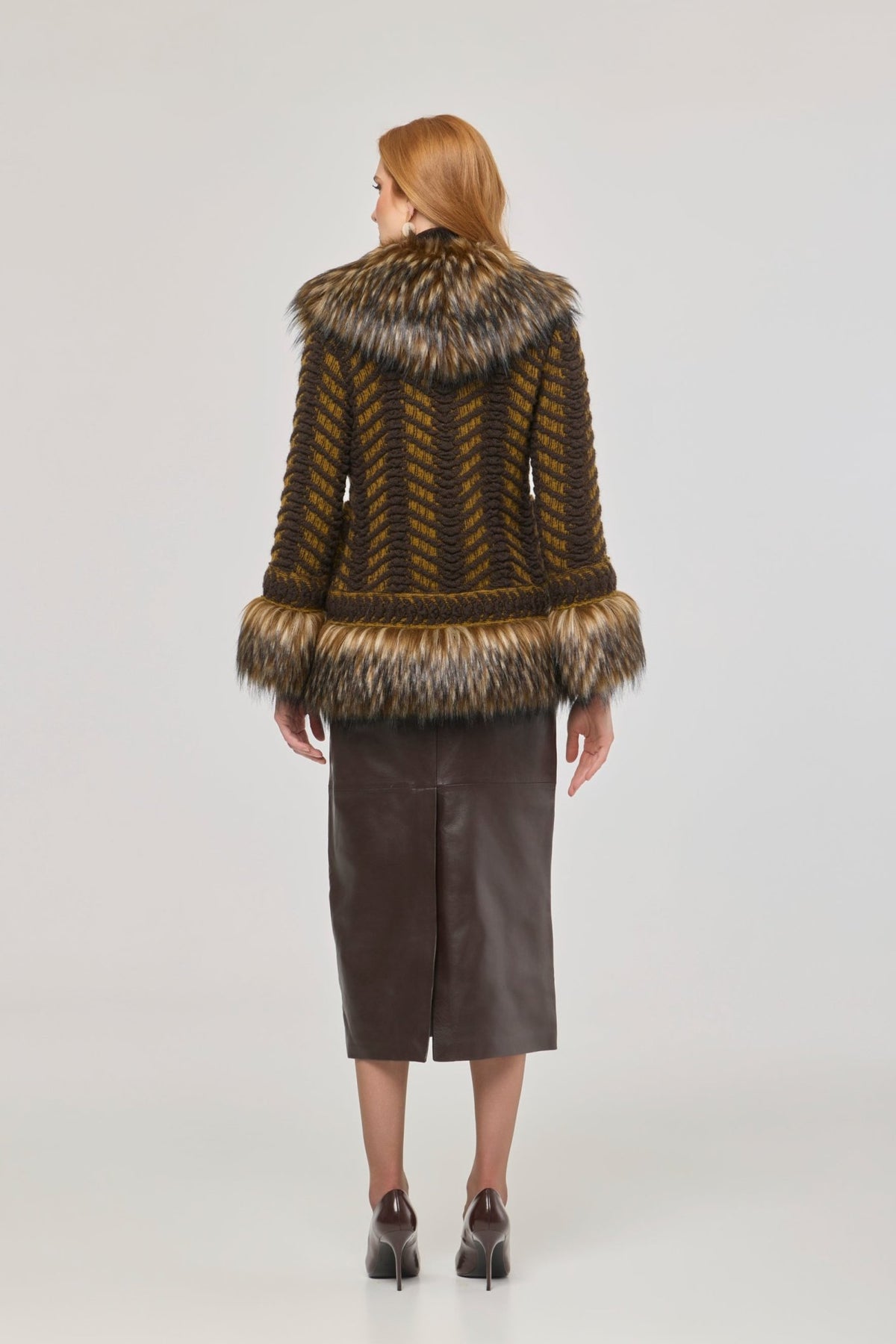 Leonore Short Knit Coat with Faux Fur - Limited Edition - THE EXTREME COLLECTION