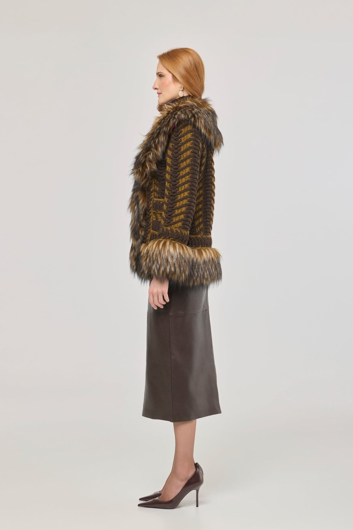 Leonore Short Knit Coat with Faux Fur - Limited Edition - THE EXTREME COLLECTION