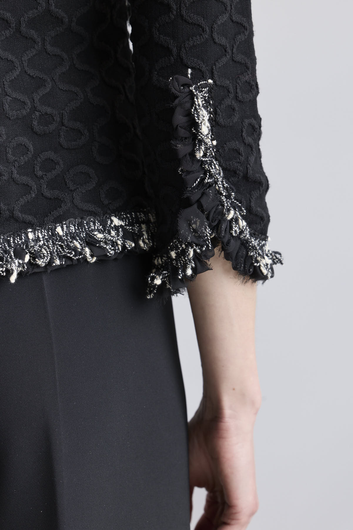 Ludovica Black Metallic Trim Structured Jacket - Limited Edition - THE EXTREME COLLECTION
