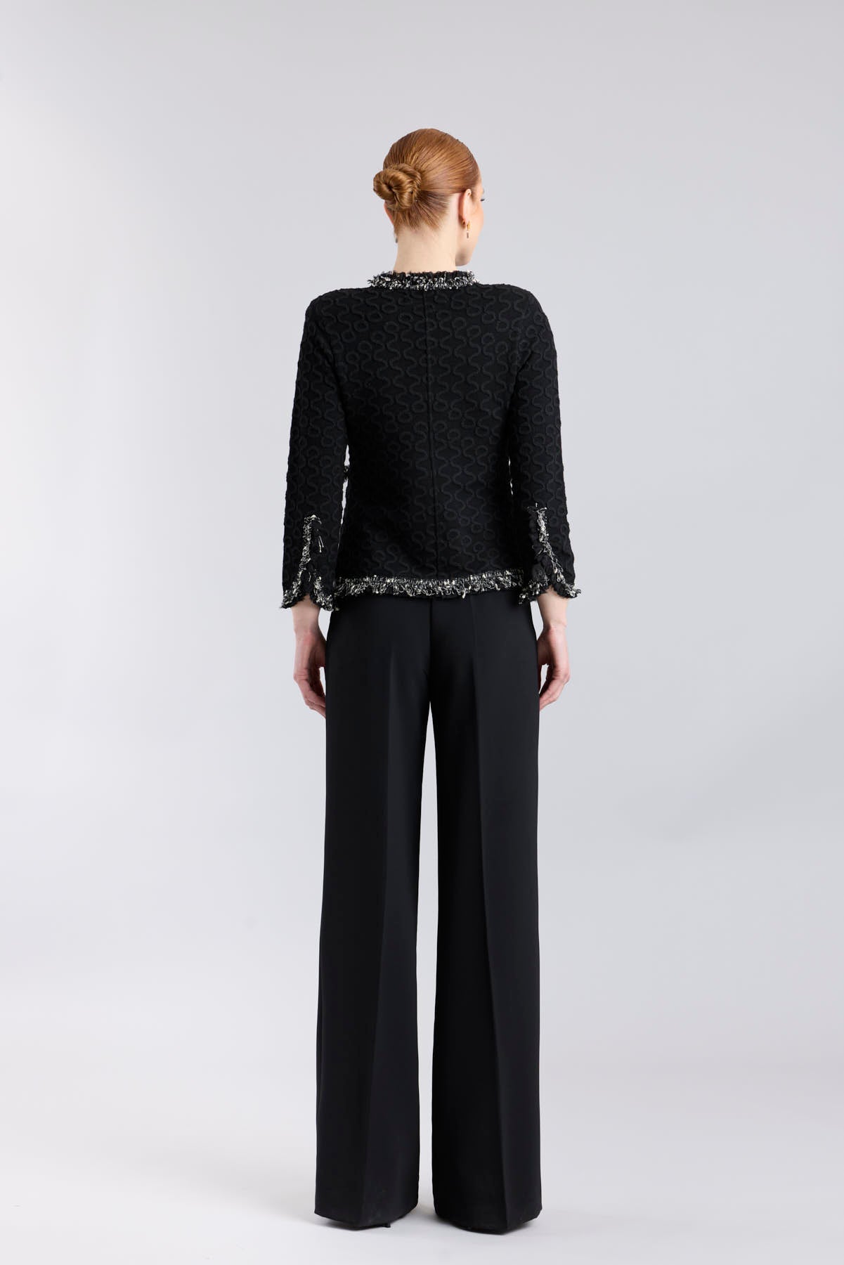 Ludovica Black Metallic Trim Structured Jacket - Limited Edition - THE EXTREME COLLECTION