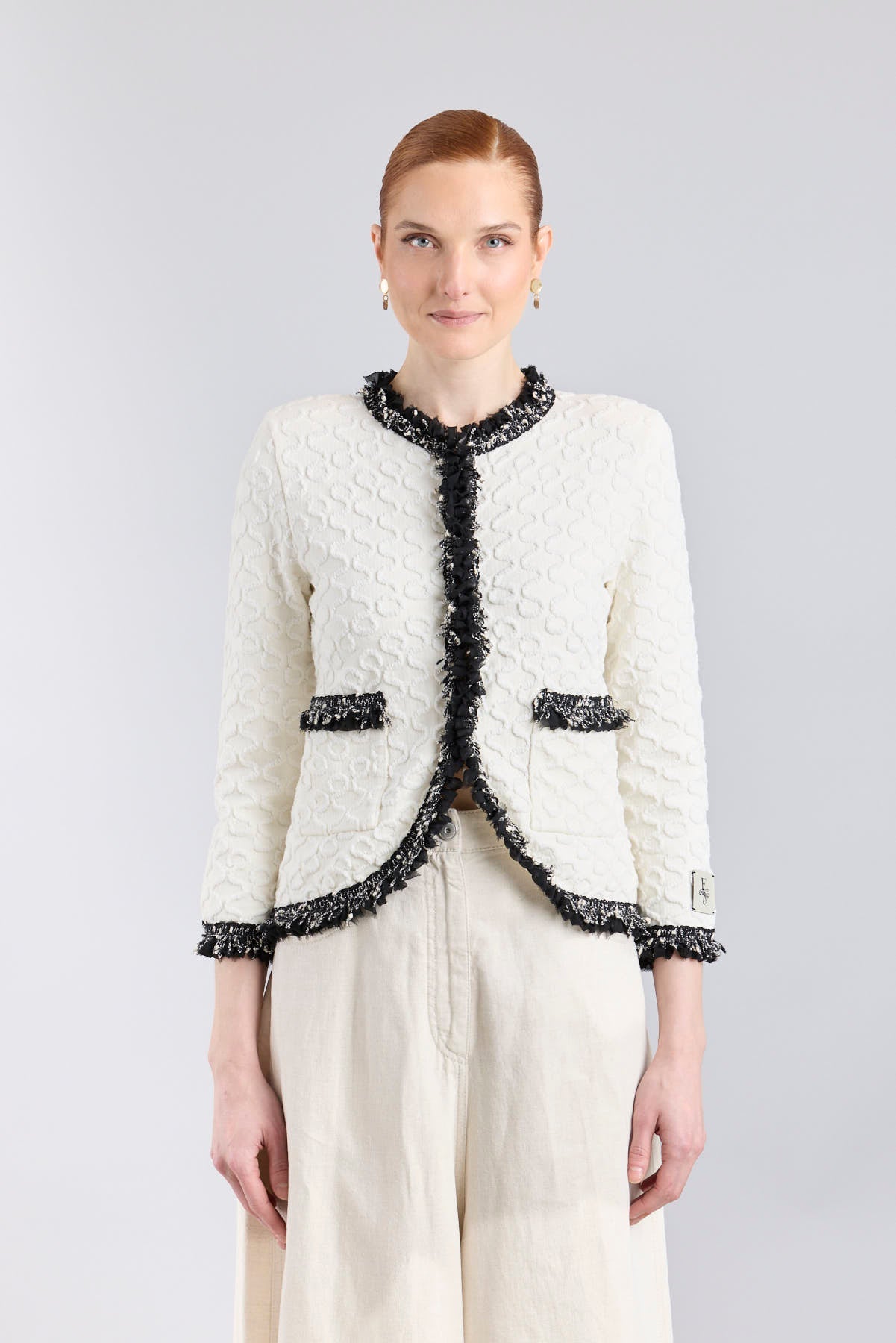 Ludovica White Jewel - Trim Structured Jacket - Limited Edition - THE EXTREME COLLECTION