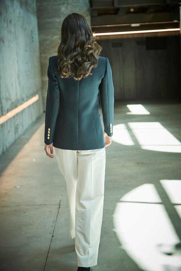 NAVY BENEDETTA BLAZER WITH PATCH POCKETS - THE EXTREME COLLECTION