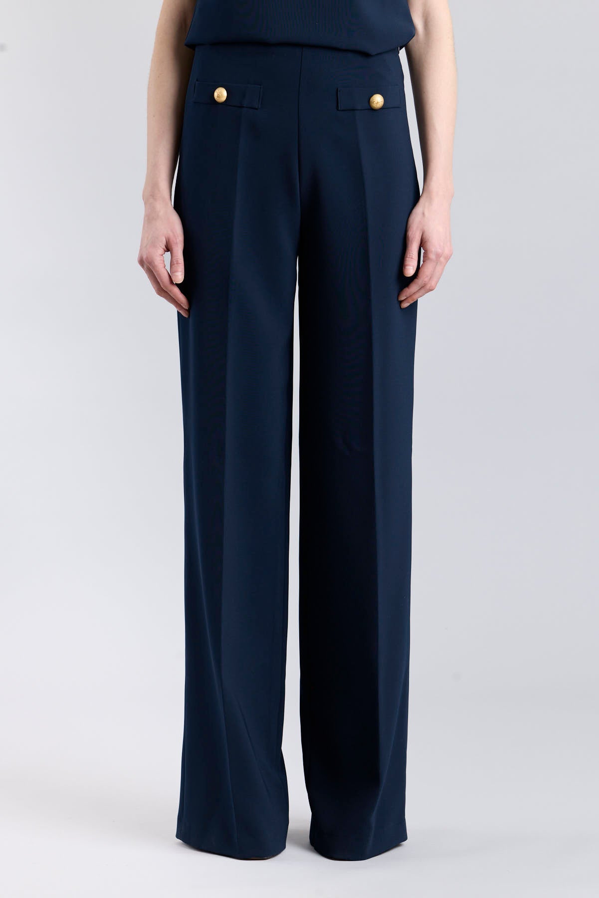 Navy High - Waisted Palazzo Trousers - Limited Edition - THE EXTREME COLLECTION