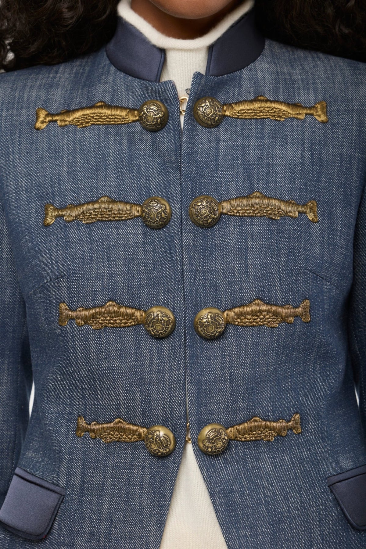 Nuvola Denim Embroidered Cotton Blazer - Limited Edition - THE EXTREME COLLECTION