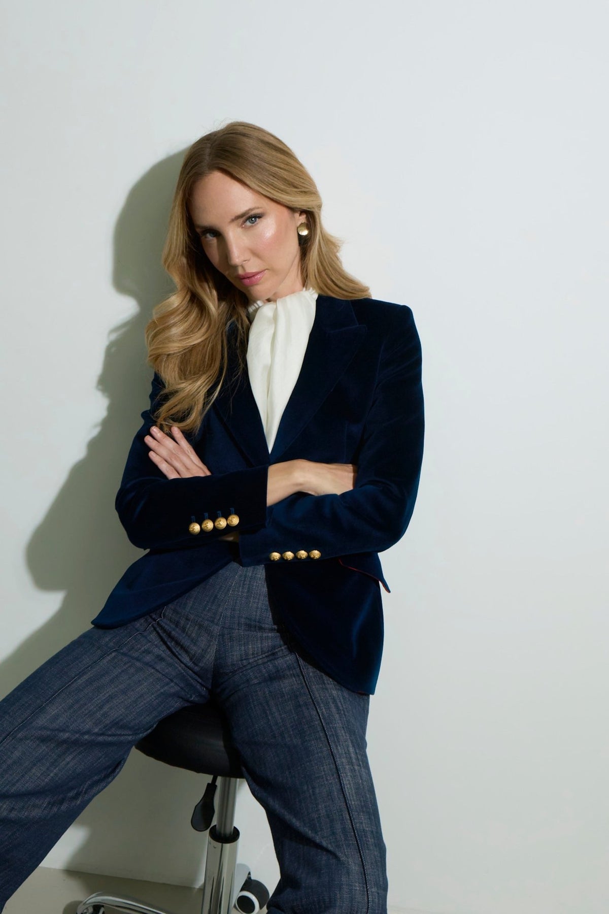 Oliva Blue Velvet Blazer - Limited Edition - THE EXTREME COLLECTION