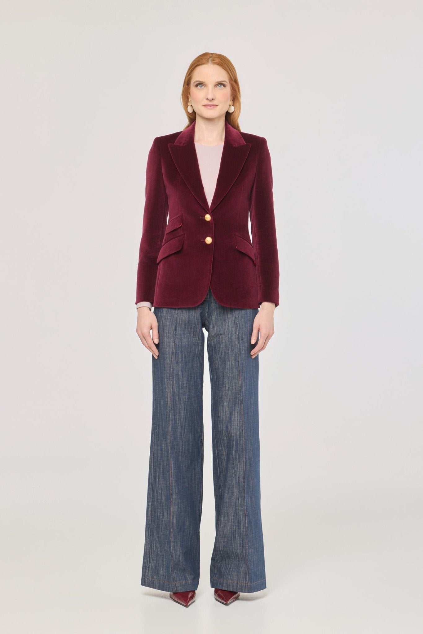 Oliva Burgundy Velvet Blazer - Limited Edition - THE EXTREME COLLECTION
