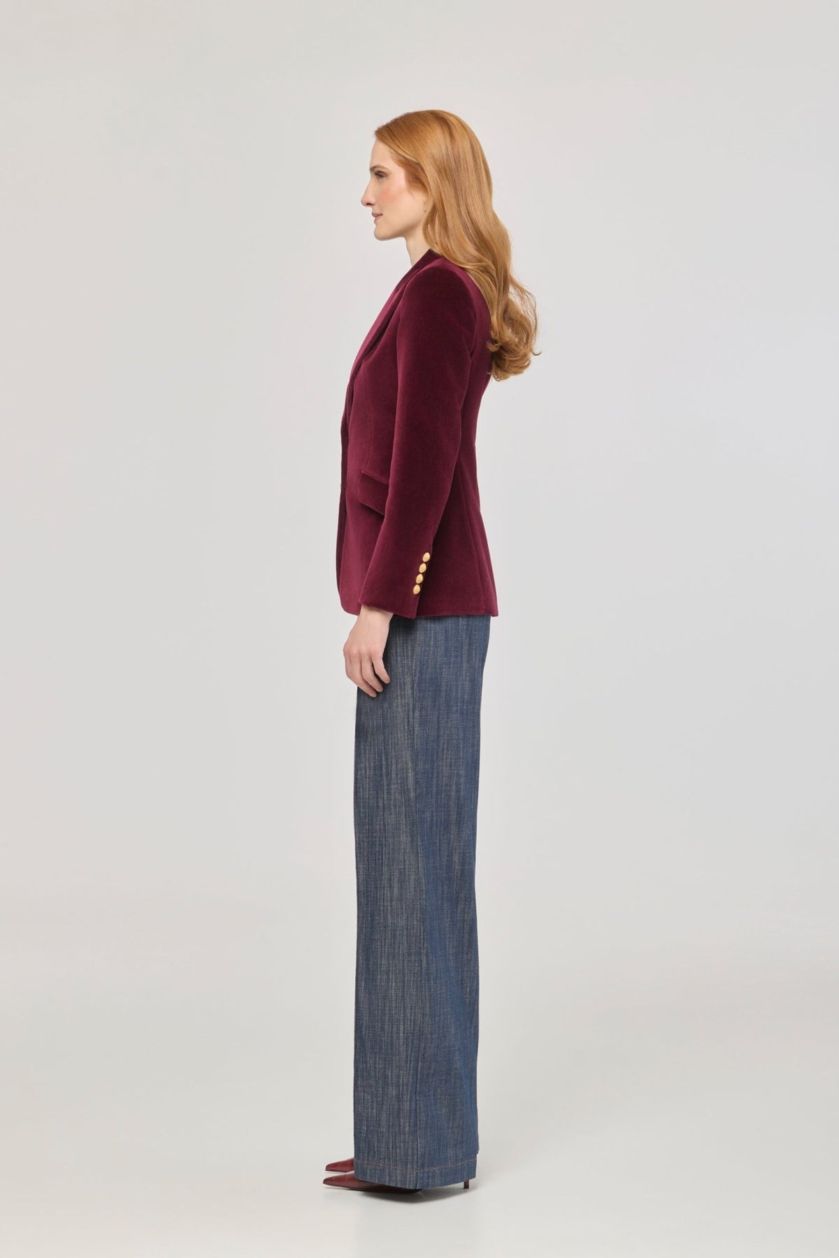 Oliva Burgundy Velvet Blazer - Limited Edition - THE EXTREME COLLECTION