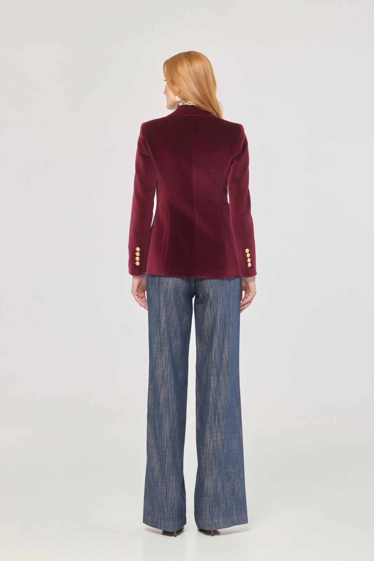Oliva Burgundy Velvet Blazer - Limited Edition - THE EXTREME COLLECTION