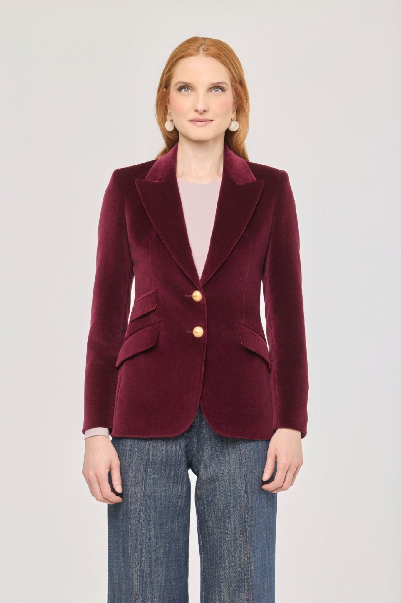 Oliva Burgundy Velvet Blazer - Limited Edition - THE EXTREME COLLECTION