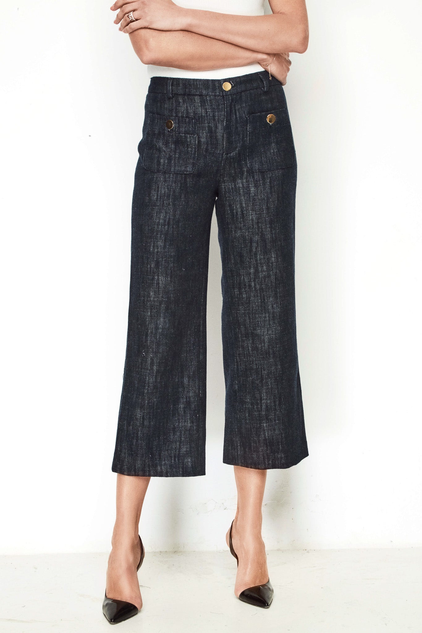 POPPY DENIM CULOTTE PANTS