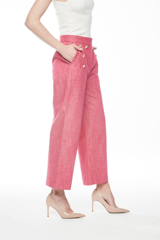 ANAIS FUCHSIA BUTTONED PANTS