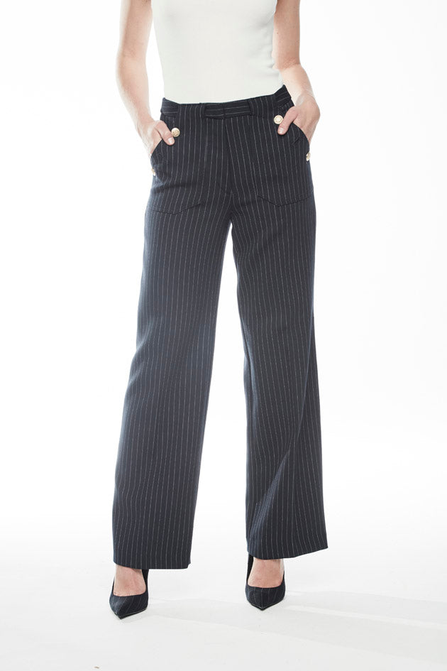 ATELIER NAVY DIPLOMATIC STRIPE PANTS