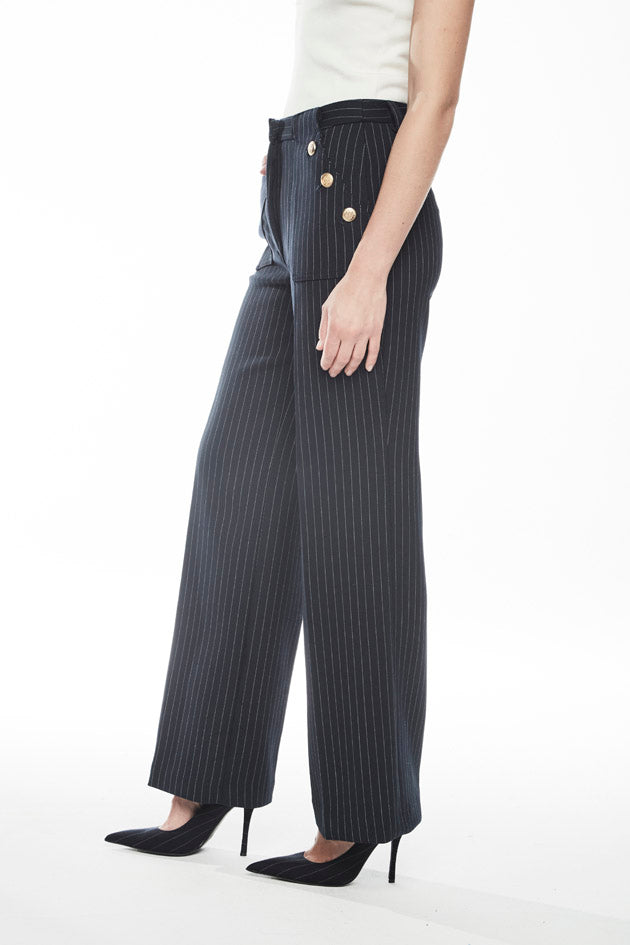 ATELIER NAVY DIPLOMATIC STRIPE PANTS