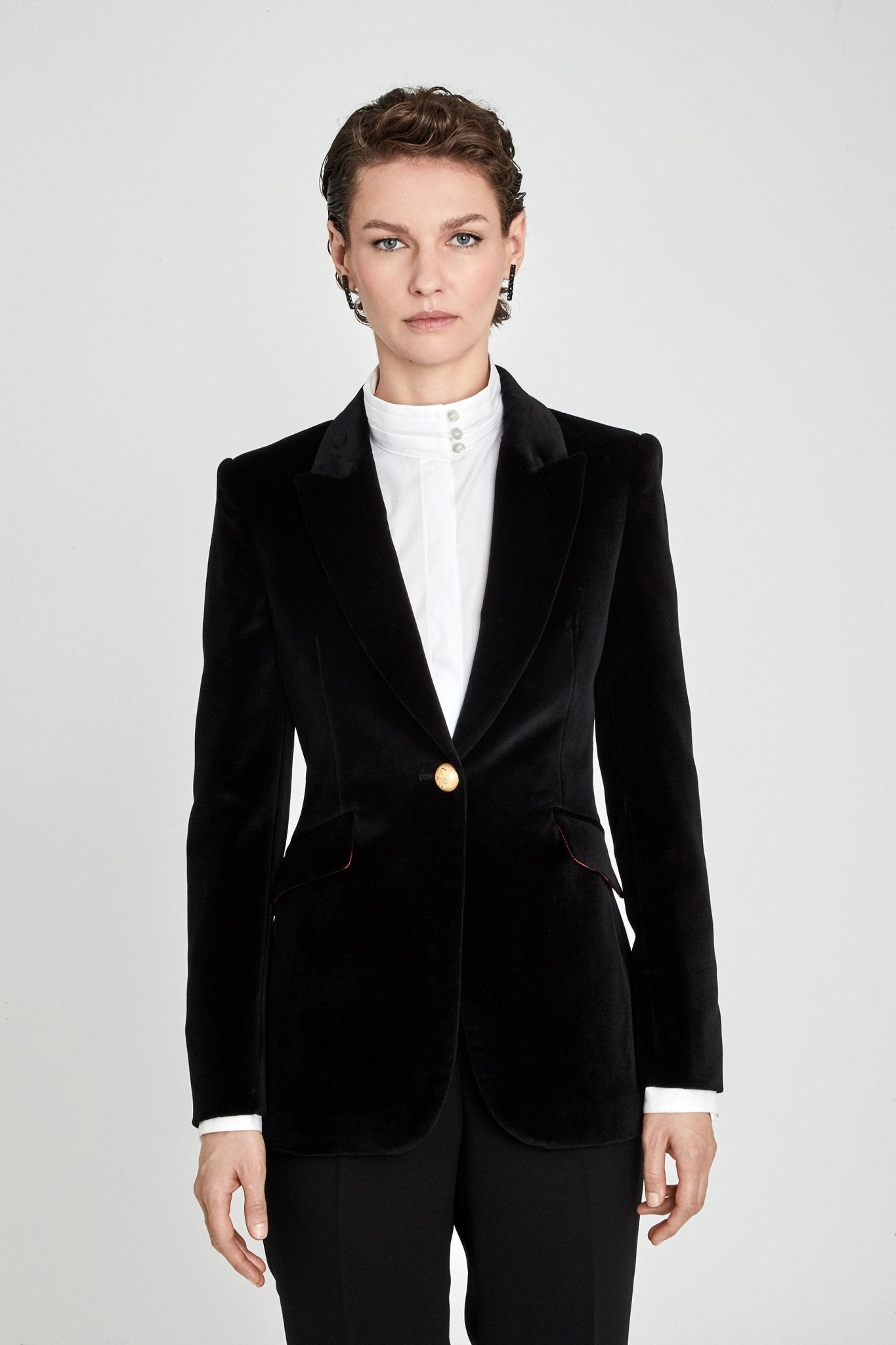 PARIS JET BLACK VELVET BLAZER - THE EXTREME COLLECTION