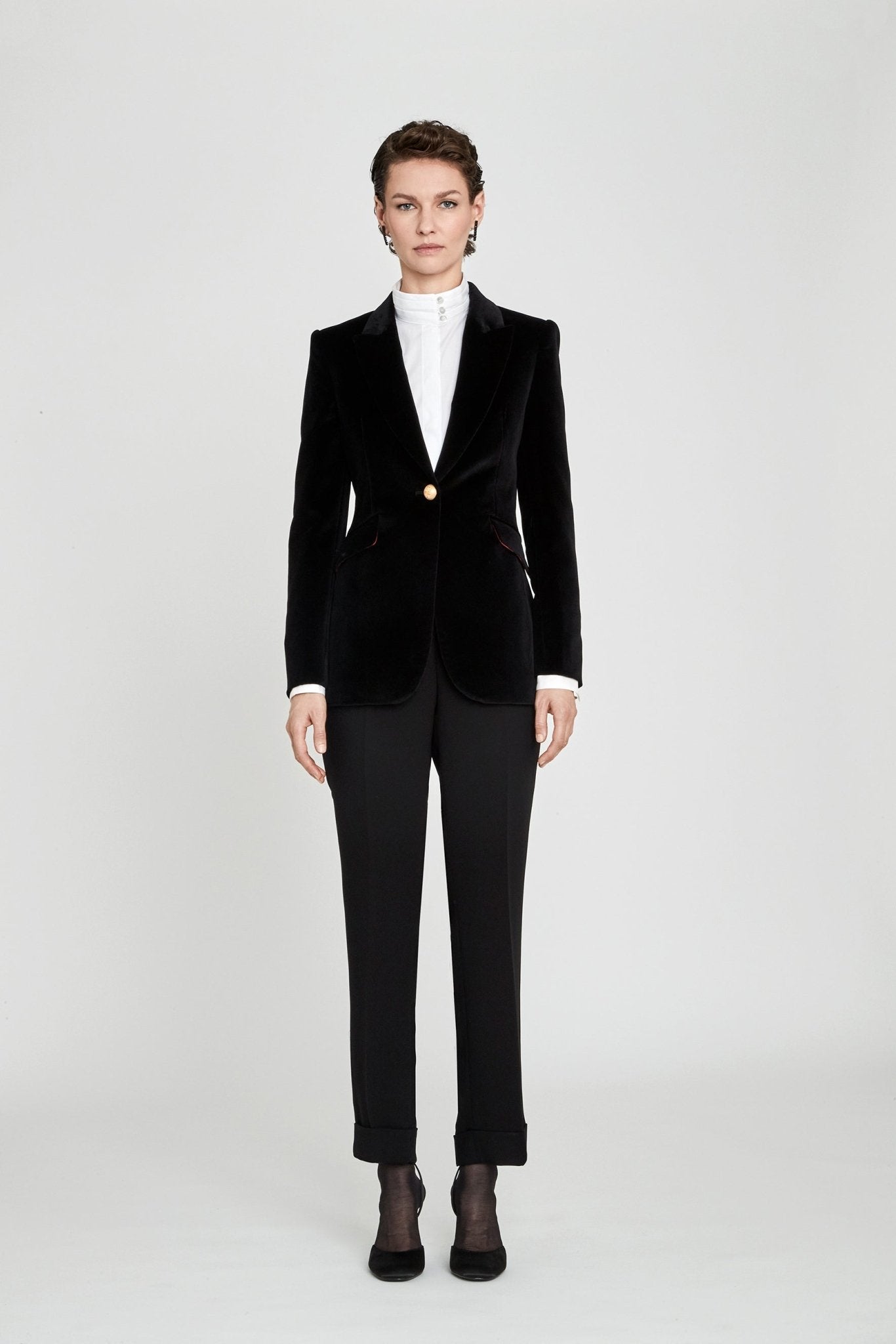 PARIS JET BLACK VELVET BLAZER - THE EXTREME COLLECTION