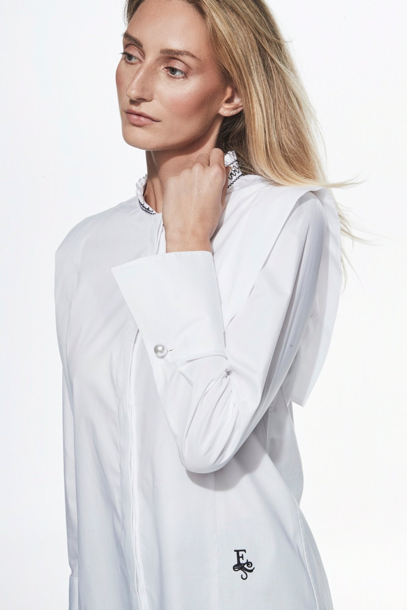 PIN - TUCK SHIRT WITH SMOCKED NECK - THE EXTREME COLLECTION