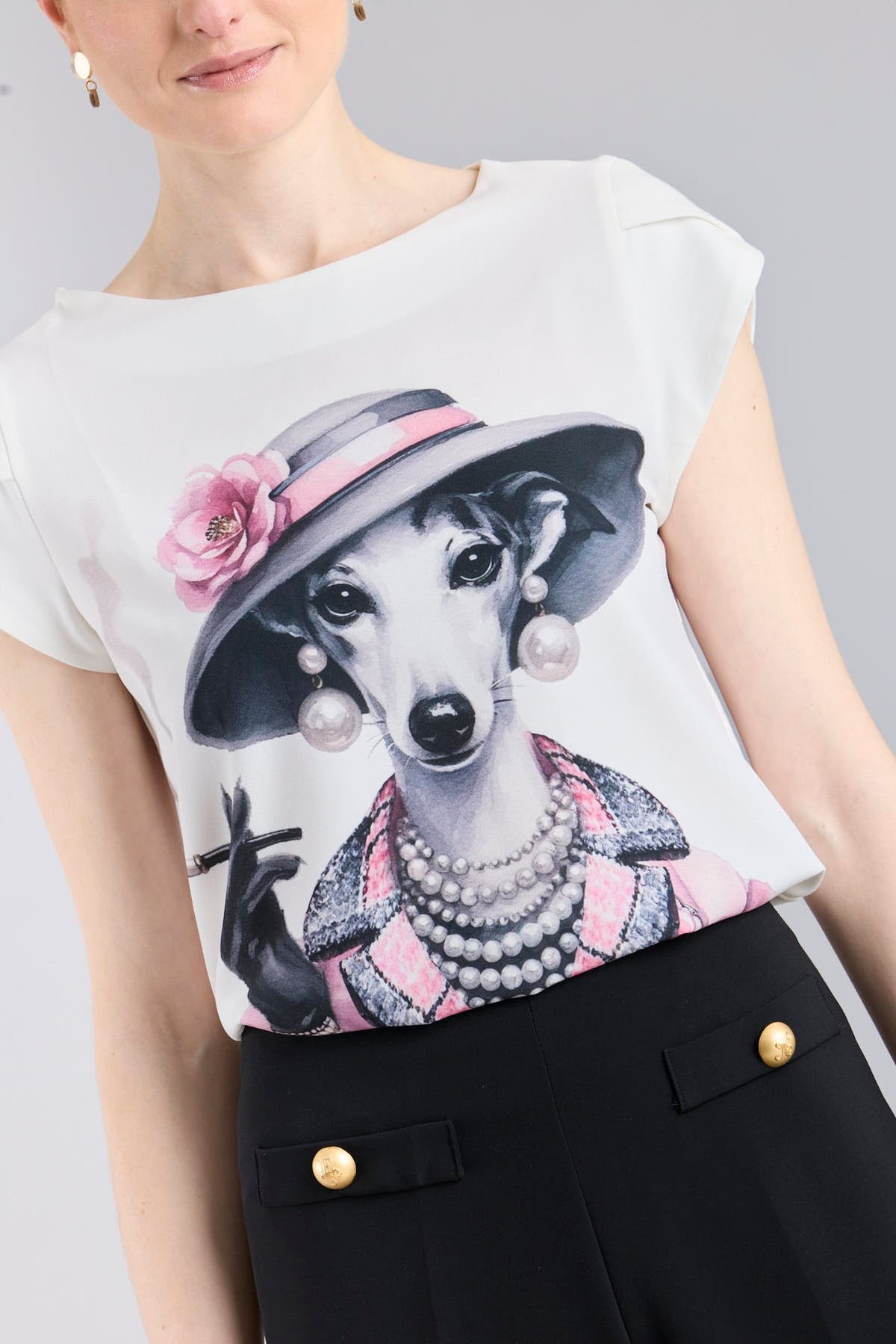 Printed White T-Shirt Camelia - Limited Edition - THE EXTREME COLLECTION