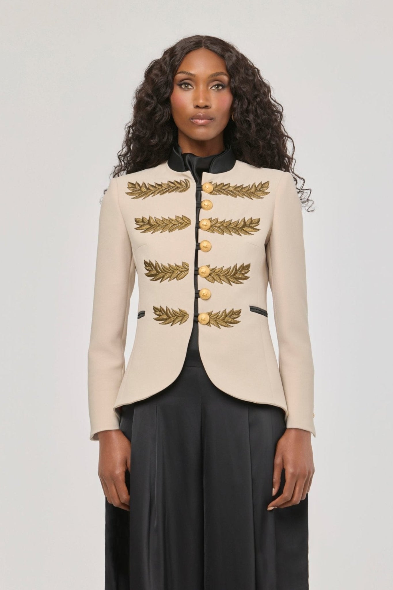 Renata Love Gold Beige Embroidered Blazer - Limited Edition - THE EXTREME COLLECTION