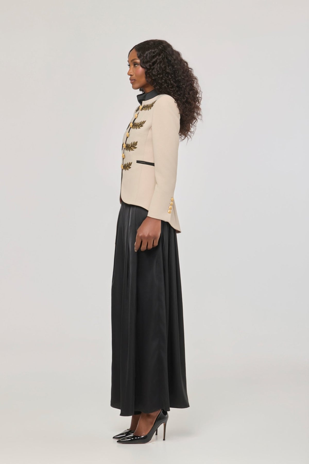 Renata Love Gold Beige Embroidered Blazer - Limited Edition - THE EXTREME COLLECTION