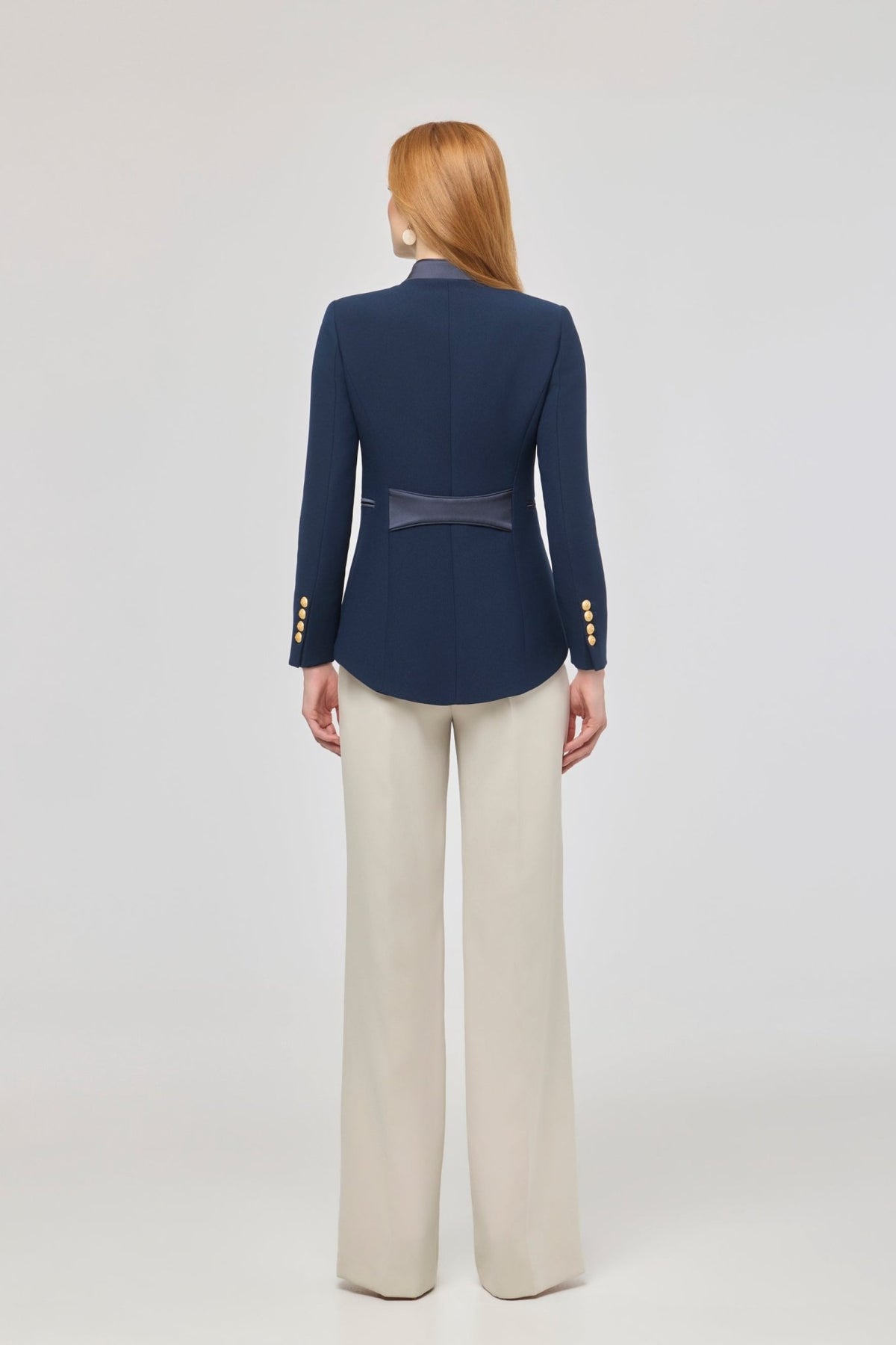 Renata Love Gold Navy Blue Embroidered Blazer - Limited Edition - THE EXTREME COLLECTION