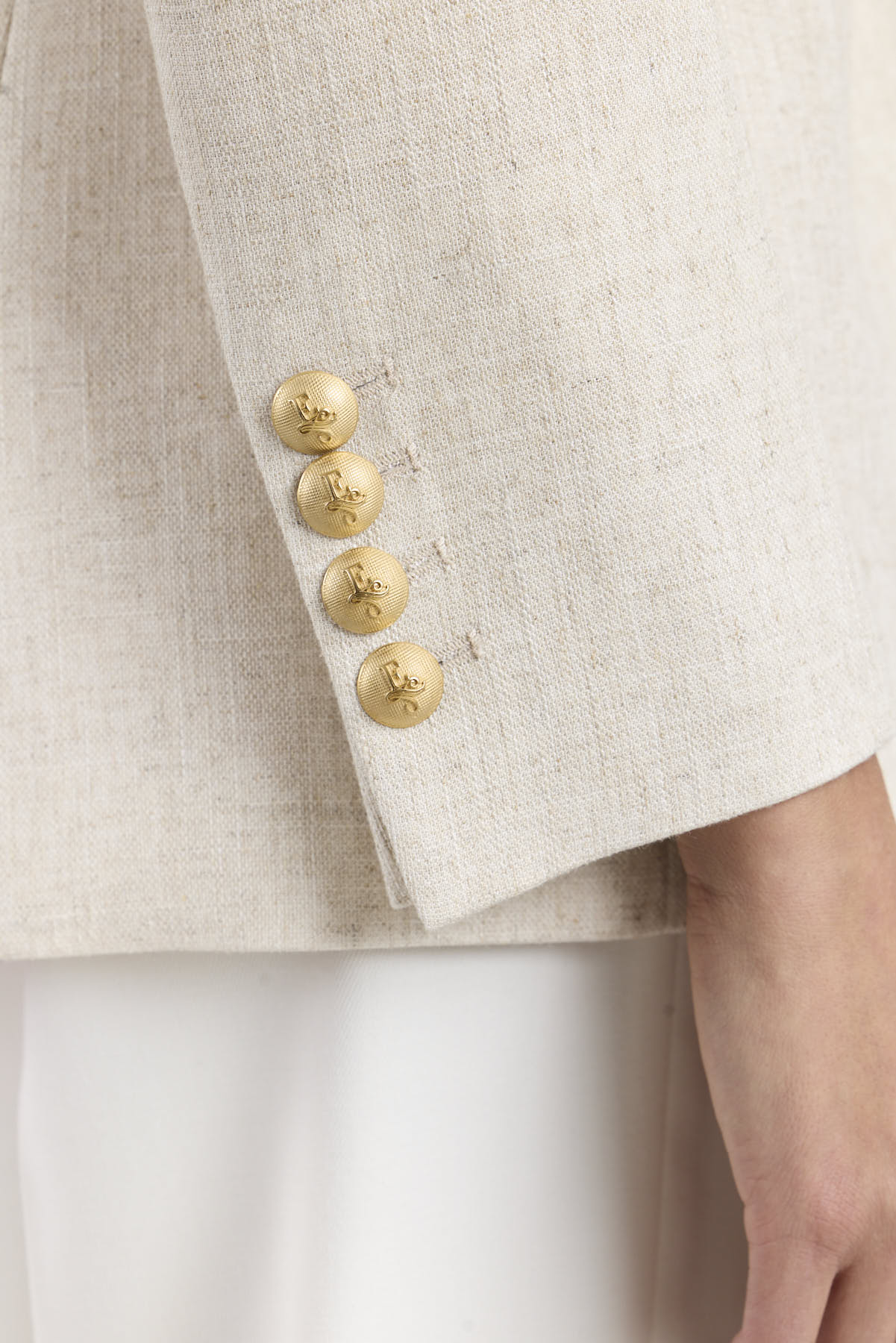 Sofia Sand Linen Tailored Blazer - Limited Edition - THE EXTREME COLLECTION