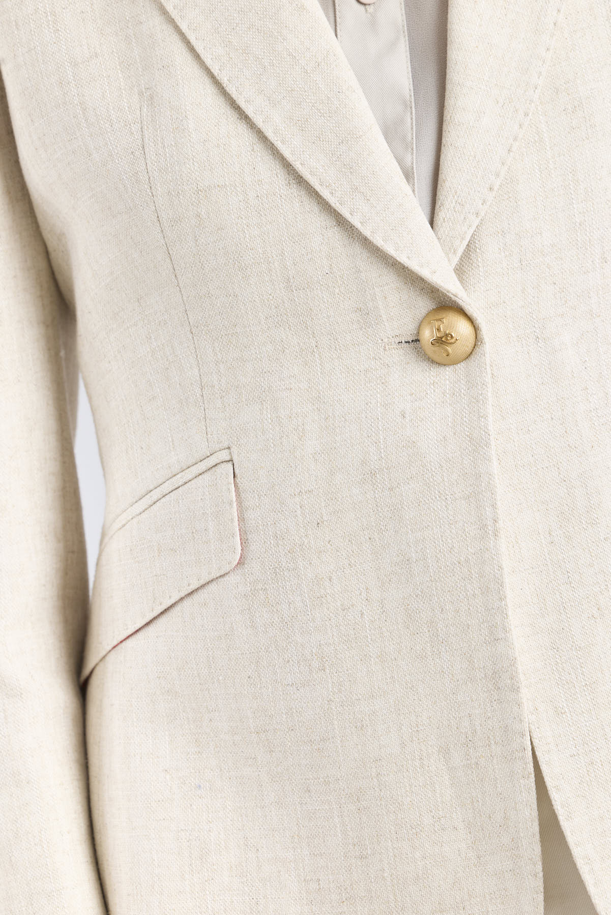 Sofia Sand Linen Tailored Blazer - Limited Edition - THE EXTREME COLLECTION