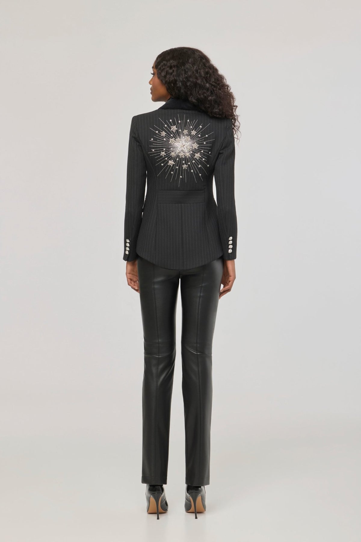 The Gardens Pinstripe Blazer with Jewel Embroidery - Limited Edition - THE EXTREME COLLECTION