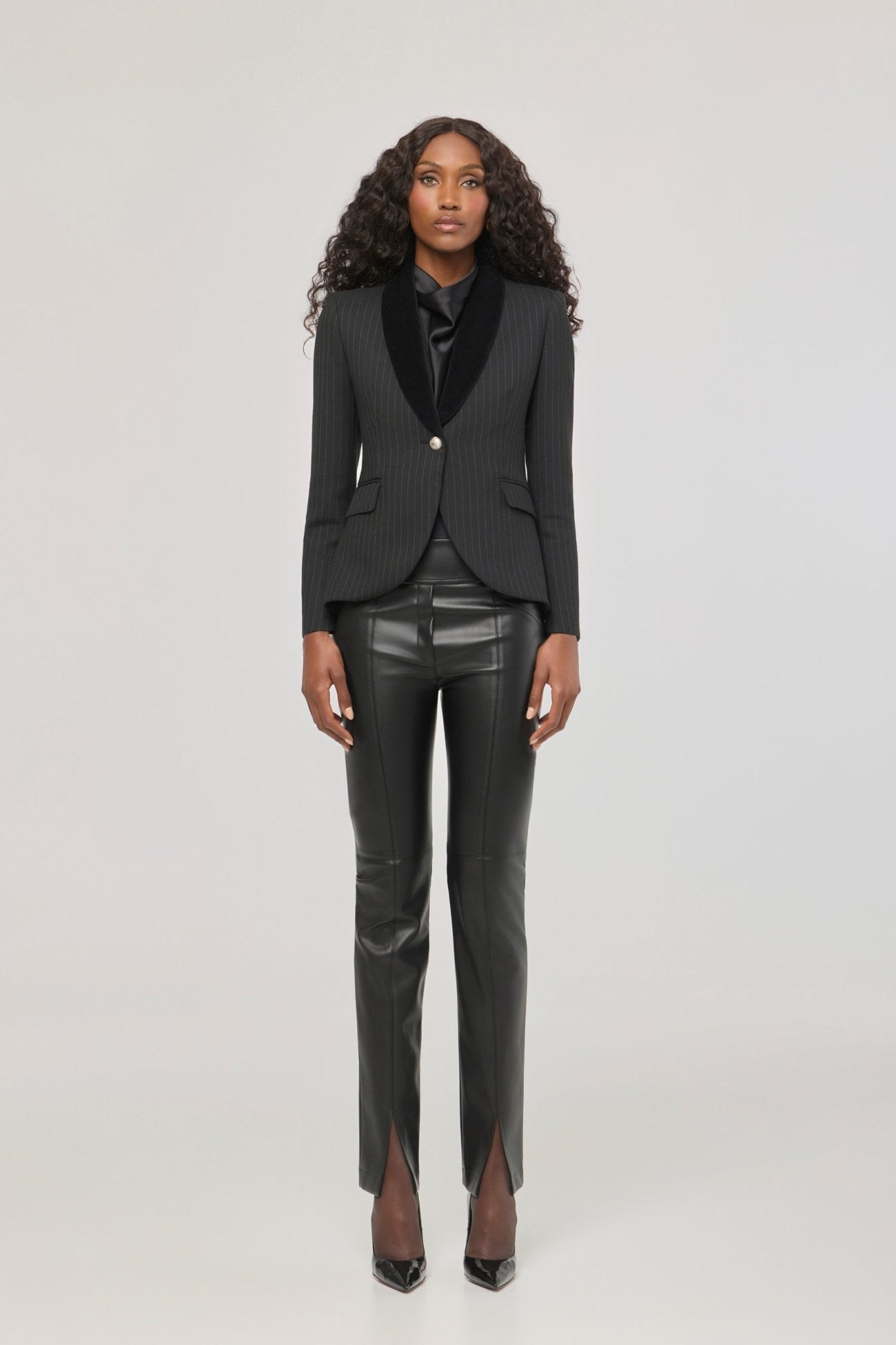The Gardens Pinstripe Blazer with Jewel Embroidery - Limited Edition - THE EXTREME COLLECTION