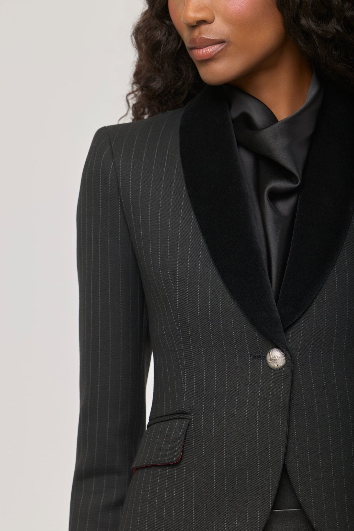 The Gardens Pinstripe Blazer with Jewel Embroidery - Limited Edition - THE EXTREME COLLECTION