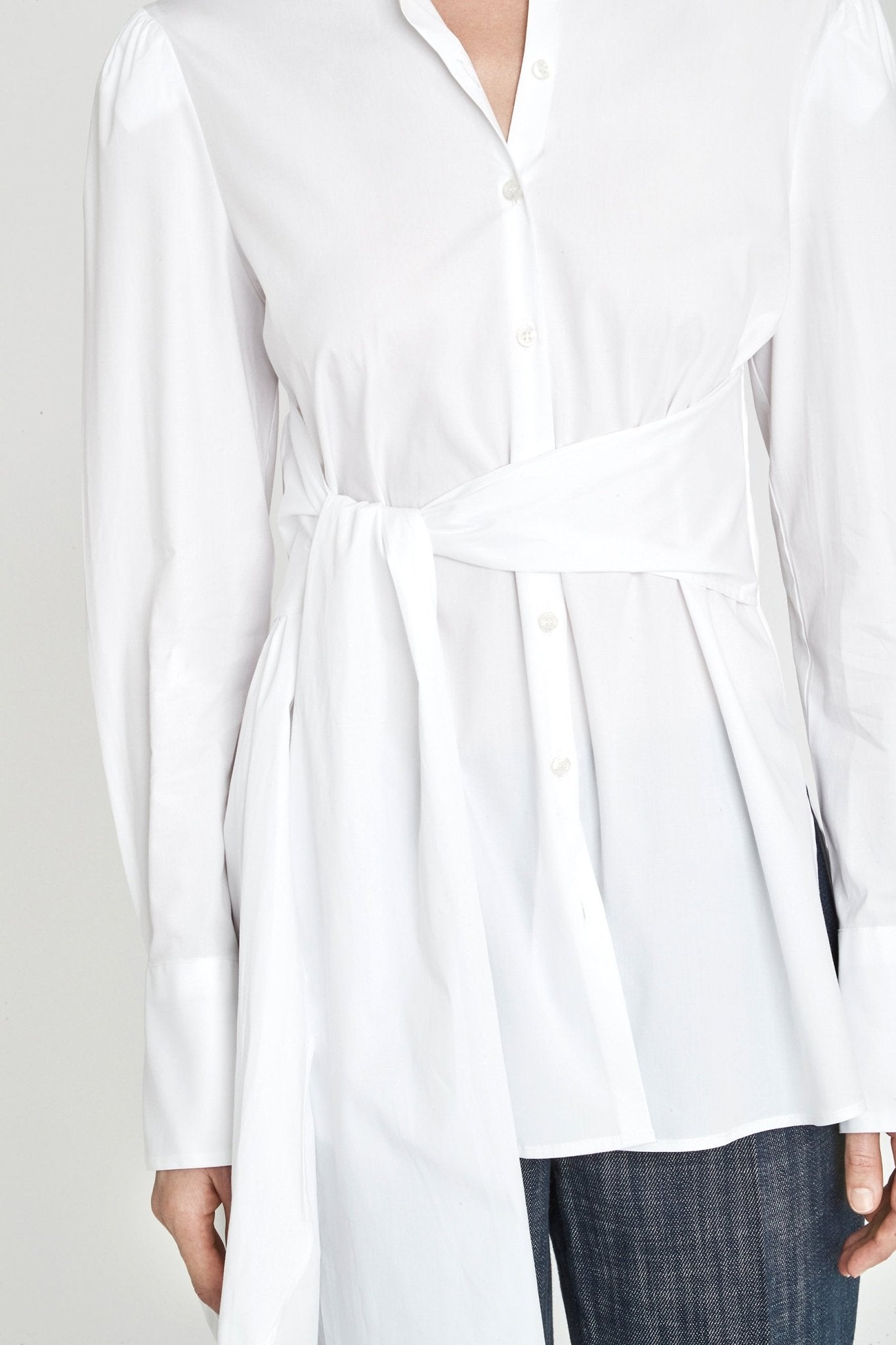 Theodore White Tie - Waist Shirt - THE EXTREME COLLECTION