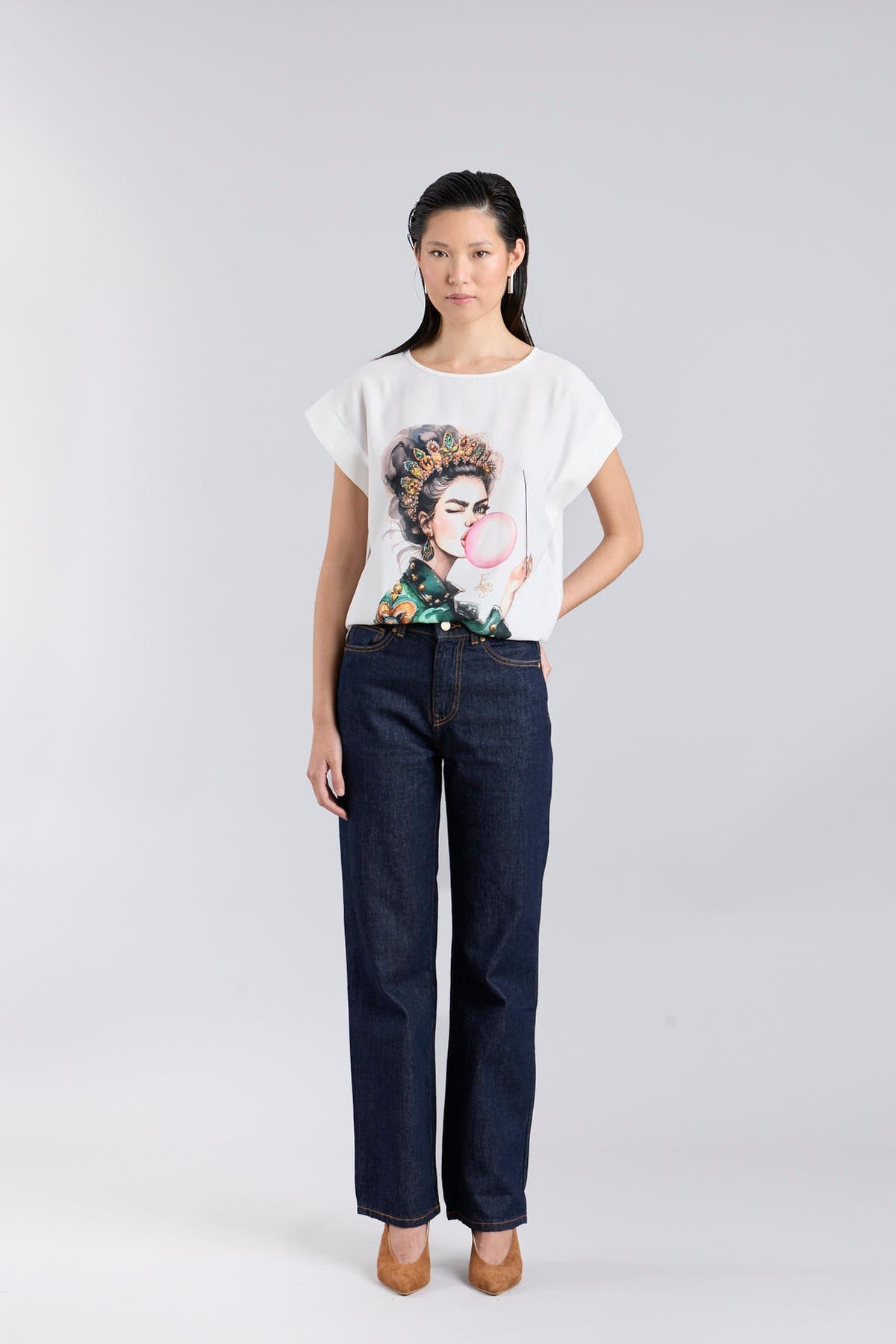 White Printed T-Shirt Pink Balloon - Limited Edition - THE EXTREME COLLECTION